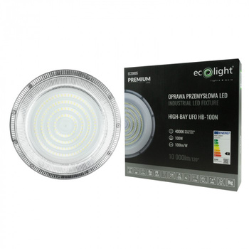Průmyslová lampa High Bay UFO LED 100W 10000lm IP65 4000K ECOBAY0005