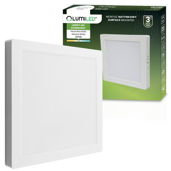 LED stropní svítidlo pro povrchovou montáž 18W Square 4000K GLOW White LUMILED