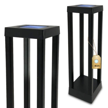 Solární zahradní lampa LED stojící dekorativní pól Cube IP44 6500K Cold