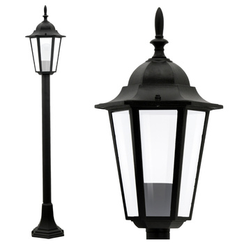 Zahradní lampa stojící venkovní lucerna 1xE27 tyč 96cm grafit