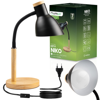 Stolní lampa Školní kreslící stůl Dekorativní E27 NIKO Černá Lumiled
