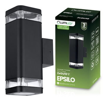Zahradní nástěnná lampa 2x GU10, IP54 dvojitý nahoru a dolů EPSILO LUMILED