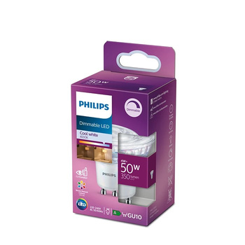 Halogenová LED žárovka GU10 PAR16 4W = 50W 350lm 4000K Neutrální bila 36° PHILIPS Stmívatelné