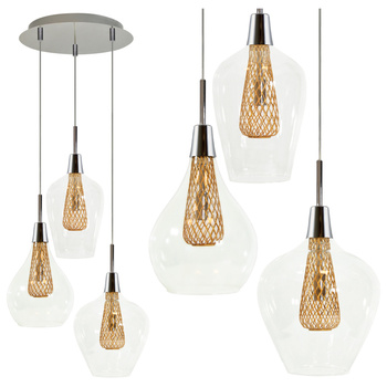 ZÁVĚSNÉ. STROPNÍ SVÍTIDLO Dyson 3xG9 transparentní GLAMOUR