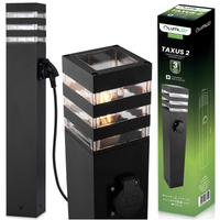 Venkovní zahradní lampa E27, LED se zásuvkou sloupek 60cm TAXUS 2 LUMILED