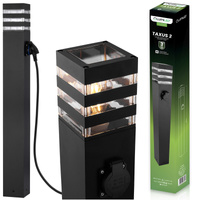 Venkovní zahradní lampa E27, LED se zásuvkou sloupek 80cm TAXUS 2 LUMILED