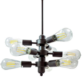 Stropní průmyslové závěsné svítidlo 9x E27 černé OREBRO IL MIO GOLDLUX (Polux)