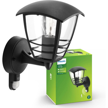 Zahradní lampa LED nástěnná lampa CREEK myGarden E27 IP44 Lucerna pro Up s pohybovým senzorem černá PHILIPS