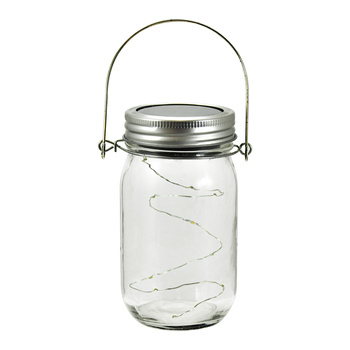 LED solární závěsné zahradní svítidlo LANTERN JAR 3000K sklo GOLDLUX (Polux)