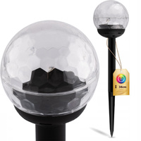 Solární zahradní lampa LED s hroty RGB IP44 soumrakový senzor 34 cm