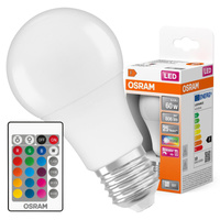 LED žárovka E27 A60 9W = 60W 806lm RGBW 180° OSRAM Star + PILOT