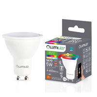 Žárovka LED GU10, 5W 450lm RGB CCT Stmívatelná Inteligentní TUYA WiFi SMART SAYO LUMILED