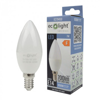 LED žárovka Candle B37 E14 7W 630lm 6500K Cold Ecolight