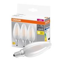 3x LED žárovka E14 B35 4.5W = 40W 470lm 2700K Teplá bílá 300° OSRAM vlákno