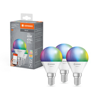 3x LED žárovka E14 4,9W = 40W 470lm CCT RGB SMART+ WiFi Stmívatelná mini žárovka Ledvance