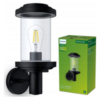 LISTRA E27 IP44 Lucerna směrem dolů černá PHILIPS LED zahradní lampa
