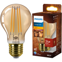 LED žárovka E27 A60 3.1W = 25W 250lm 1800K Teplá bílá vlákno jantarové PHILIPS