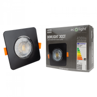 Vestavné LED svítidlo pro zapuštěnou montáž 3W / 5W / 7W CCT Black Square DOWNLIGHT Ecolight