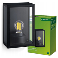Zahradní nástěnná LED lampa ALZOR E27 IP44 Lucerna černá PHILIPS