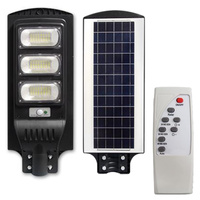 LED solární pouliční lampa černá 150W 6000K Studená bílá IP65 pohybový a soumrakový senzor + dálkové ovládání