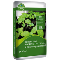 Půdní substrát pro setí a sběr květin. zeleniny a keřů 20L s mikroorganismy pH 5.5 - 6.5