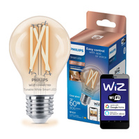 LED žárovka E27 A60 7W = 60W 2700-6500K FILAMENT SMART WiFi Philips WiZ