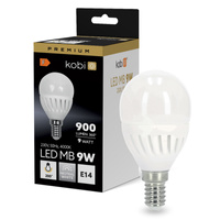 LED žárovka E14 Ball 9W 900lm 4000K Neutral 200° Premium Kobi