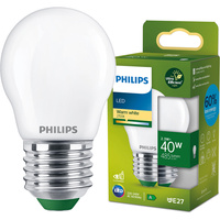LED žárovka E27 Ball P45 2,3W = 40W 485lm 210lm/W 2700K Warm 300° CLASS A UltraEfficient Philips