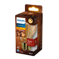 LED žárovka E27 A60 4W = 25W 250lm 1800K Teplá bílá Filament Jantar PHILIPS Stmívatelné