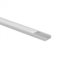 Povrchová montáž LED eloxovaný hliníkový profil 1m s matným difuzorem pro LED pásky + koncovky Ecolight řady N