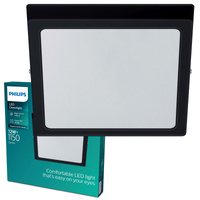 Plafond Panelová LED přisazená stropní lampa MAGNEOS 12W 2700K 21cm Černá Downlight Square PHILIPS