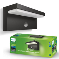 Zahradní lampa LED nástěnná lampa BUSTAN IR myGarden 2x4.5W 4000K IP44 s pohybovým senzorem antracit PHILIPS