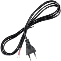 Připojovací kabel se zástrčkou 2m, 2x0.5 Černá LUMILED