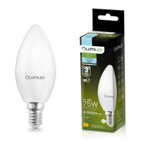 Žárovka LED Svíčka B35, E14 10W = 75W 1055lm 6500K Studená bílá 180° LUMILED