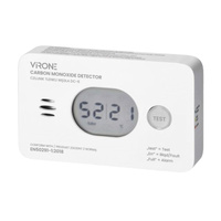 Detektor oxidu uhelnatého s teploměrem a senzorem vlhkosti na baterie