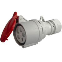 Přenosná napájecí zásuvka 32A 400V 5P IP44 Hermetická s krytem a rukojetí