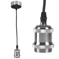 Závěsná LAMPA závěs s držákem lampy IL MIO NOLA E27 chrom 100cm černý kabel