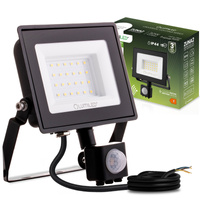 LED Reflektor snímač pohybu 30W, 2700lm 4000K IP44 Černá ZUNA2 LUMILED