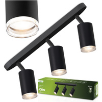 LED bodové stropní svítidlo 3x GU10 IP44 ADERO Black Lumiled