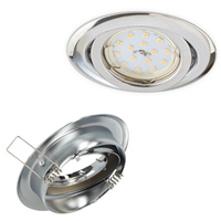 Zapuštěné halogenové bodové svítidlo GU10 Chrome Round Kobi