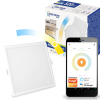 Zapuštěný čtvercový LED panel 6W CCT ALGINE SPECTRUM Smart TUYA WiFi Dimmable