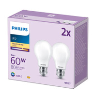 Sada 2x LED žárovka E27 A60 7W = 60W 806lm 2700K teplá bílá žárovka PHILIPS