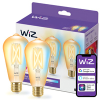 2x LED žárovka E27 Edison ST64 7W = 50W 640lm 2000-5000K TW FILAMENT Amber Smart SMART WiFi Bluetooth App WiZ