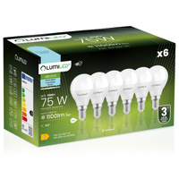 6x LED žárovka E14 Ball P45 10W = 75W 1100lm 6500K Cold 180° LUMILED