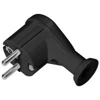 Elektrická zástrčka šikmá 2P+Z UNI-SCHUKO Zástrčka s uzemněním Černá ORNO