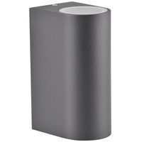 Venkovní nástěnné svítidlo shora dolů s LED 2x GU10 BOSTON GOLDLUX (Polux) ALUMINIUM GRAY oválné