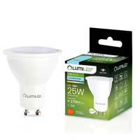 Žárovka LED GU10, 3W = 25W 270lm 6500K Studená bílá 120° LUMILED