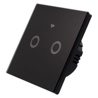 Skleněný vypínač Wi-Fi LED TOUCH. černý. dvojitý