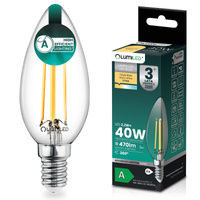 LED žárovka E14 svíčka B35 2,2W 470lm = 40W 2700K teplá bílá 360° Filament energetická třída A LUMILED