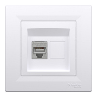 Počítačová zásuvka RJ45 Cat. 5e STP s rámem. bílá SCHNEIDER ASFORA